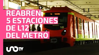 Reabren cinco estaciones de la Línea 12 del Metro