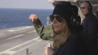 First Lady Melania Trump Visits USS George H.W. Bush & Military Bases