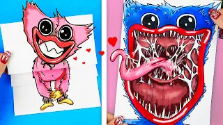 5 Идей как нарисовать Хаги Ваги, Киси Миси из игры Poppy Playtime