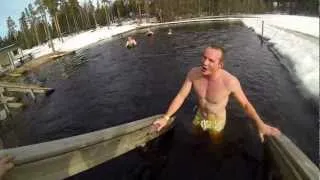 Americans doing the Avantouinti (Ice plunge)