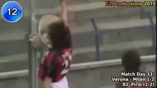 Andrea Pirlo - 58 goals in Serie A (part 2/4): 11-31 (Milan 2001-2005)