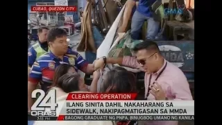 24 Oras: Ilang sinita dahil nakaharang sa sidewalk, nakipagmatigasan sa MMDA