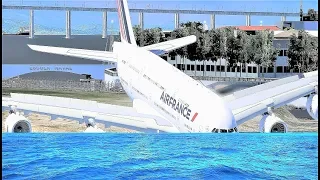 Air France A380 Runway Overrun Emergency Landing, Airplane Crashes