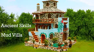 [Full Video] Building Mud Villa House & Pool On Villa For Entertainment Place in The Forest