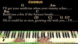 Grow Old With You (Adam Sandler) Piano Jamtrack in G with Chords/Lyrics