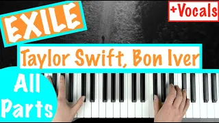 How to play EXILE - Taylor Swift ft. Bon Iver Piano Chords Accompaniment Tutorial
