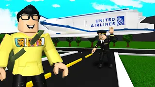 Airplane Let Me FLY For FREE.. But The Pilot Was Trapping YOUTUBERS! (Roblox Bloxburg)