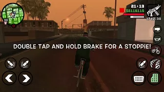 GTA San Andreas Mobile: Stoppie And Wheelie Tutorial On Bikes And Cycles (Button Controls)