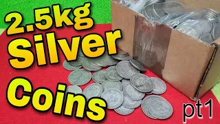 UNBOXING 2.5kg OF RARE SILVER COINS | pre decimal coin hunt #silvercoins #silver #coin  pt1