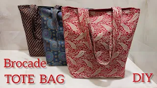 Brocade Tote Bag, Sew A Super Simple Tote Bag, Sewing Tutorial