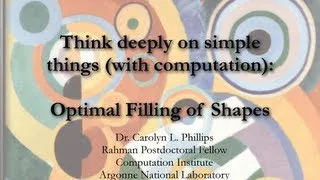 DOE CSGF 2012: Think Deeply about Simple Things (with Computation)