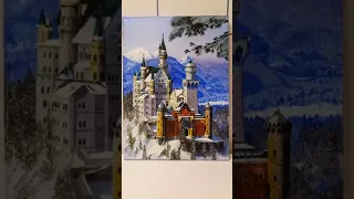 Картина маслом Лебединый замок.  Oil painting Swan castle