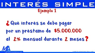 Interés simple | Ejemplo 1