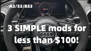 3 SIMPLE interior mods for a3/s3/rs3 for LESS THAN  $100!