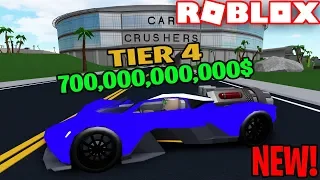 DESTROYING NEW TIER 4 ASTON MARTIN CAR in ROBLOX CAR CRUSHERS 2 (NEW MAP!)