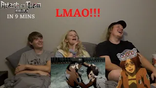 Attack on Titan In 9 Minutes Reaction! Taking His GF's Anime V-Card! This Is HILARIOUS!!