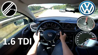 VW Polo VI AW 1.6 TDI 95 PS Top Speed Drive On German Autobahn With No Speed Limit | POV