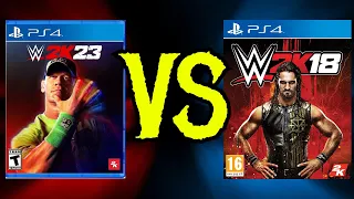 WWE2K23 vs WWE2K18 - *GAMEPLAY BATTLE*