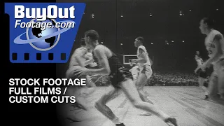 MANHATTAN-FURMAN BASKETBALL 1952 HD Stock Footage