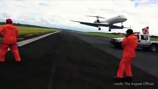 Pilot nie zauważył, że pas jest właśnie remontowany...