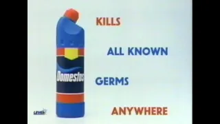 Domestos - Kills All Known Germs Anywhere - Advert Commercial - 1992