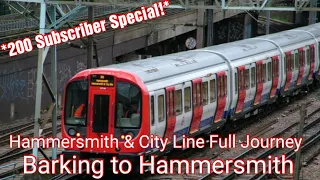 *200 Subscriber Special* Hammersmith & City Line Full Journey: Barking to Hammersmith