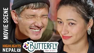 Ke Talkyo Bhaneko Bahini Po Rahechha - New Nepali Movie "BUTTERFLY" Funny Scene | Arpan Thapa
