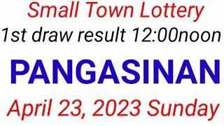 STL - PANGASINAN April 23, 2023 1ST DRAW RESULT