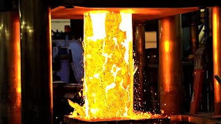 2000 Ton Hydraulic Press Forging 3 Tons of Red Hot Steel | Amazing heavy duty forge video