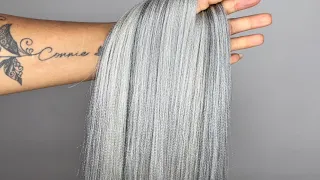 You’ve Been Looking For A Salt & Pepper Hair Blend.. | Custom Color Braiding Hair Blend #83