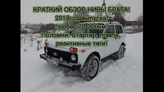 Краткий обзор Нивы брата, 2018 года выпуска! Пробег 70 000км. Поломки! Обзор лкп.