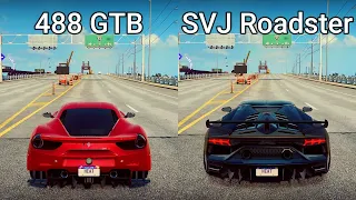 NFS Heat: Ferrari 488 GTB vs Lamborghini Aventador SVJ Roadster - Drag Race