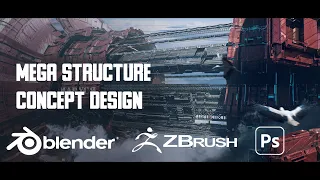 Sci fi concept art - Marusia | Megastructure Design | Zbrush | Blender | Photoshop | Humble