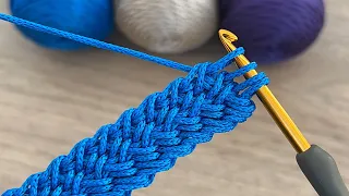 How to make an easy bag handle / how to make a cord from macrame yarn / how to make a crochet cord 2