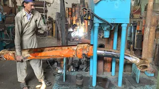 How to Straighten a Bent Hydraulic Cylinder Rod || Rebuilding a Bent Hydraulic Cylinder Rod