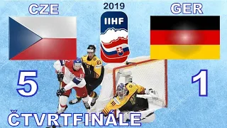 ČESKO - NĚMECKO I 5 : 1 | MS v hokeji 2019 | SESTŘIH | ČTVRTFINÁLE |