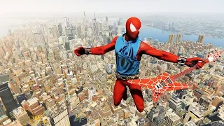 Spider-Man PS4 - Scarlet Spider Suit Combat & Free Roam Gameplay