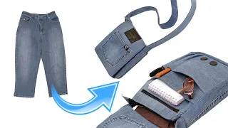 How to sew a shoulder bag out of old jeans - a detailed tutorial!