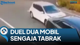 KESABARAN SOPIR MOBIL PUTIH HABIS, TAK TERIMA KACA MOBIL DIPECAH, TANCAP GAS HANCURKAN MOBIL HITAM