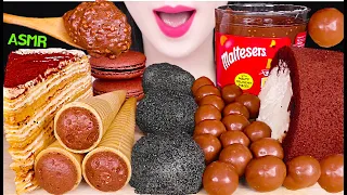 ASMR CHOCOLATE PARTY *MALTESERS SPREAD, CHOCOLATE CONE, TIRAMISU CREPE CAKE 초코 몰티져스 먹방 JANE ASMR 제인