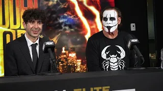 Chris Jericho CRASHES Sting & Darby's AEW x NJPW Forbidden Door 2023 Media Scrum!