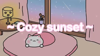 1 hour Cozy Sunset Beats 💖✨ Calm Music to Relax with Lofi Kitties 😴🐈