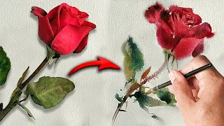 How to paint a Realistic Rose. Painting flower realistic