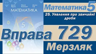 Мерзляк Вправа 729. Математика 5 клас