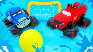 Corrida na piscina! História infantil com carros de corrida Blaze and the Monster Machines