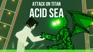 Eren Titan vs Cthulhu in The Acid Sea [Zebra Gaming TV] People Playground 1.15 beta
