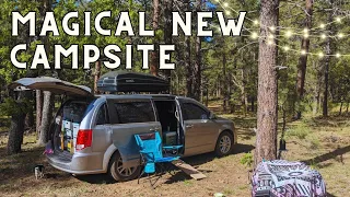 Quick Camping Trip in My Minivan! | New Campsite in the Forest 🌲