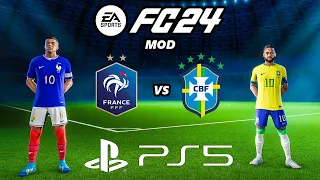 FC 24 FRANCE - BRAZIL | PS5 MOD Ultimate Difficulty Career Mode HDR Next Gen