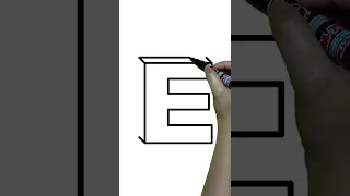HOW TO DRAW 3D LETTER E