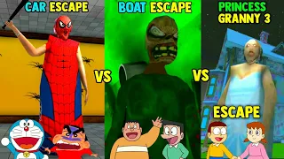 SpiderGranny Car Escape vs ZombieGranny 2 Boat Escape vs PrincessGranny 3 Escape with Doremon Friend